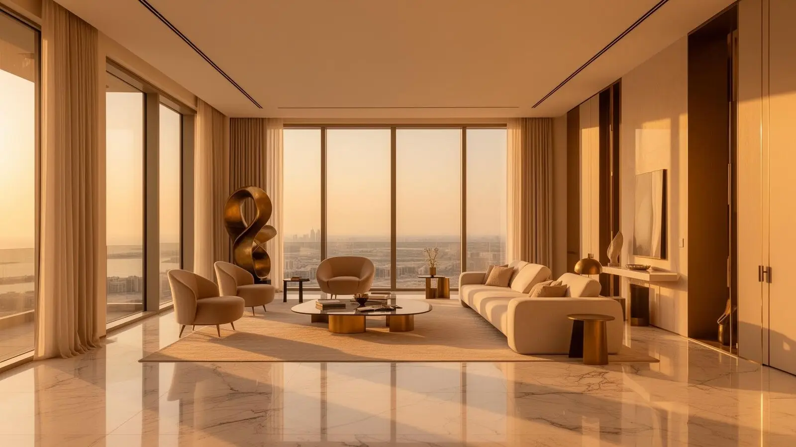 Luxury Dubai penthouse interior by Uptown Interiors
